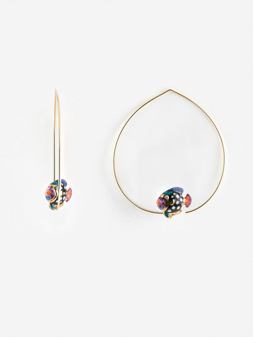Spotted Fish Hoop Earrings