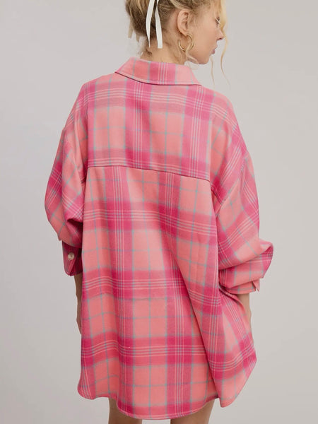 Plaid, Please! Button Up in Pink