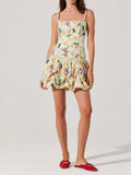 Keyla Dress in Yellow Green Floral