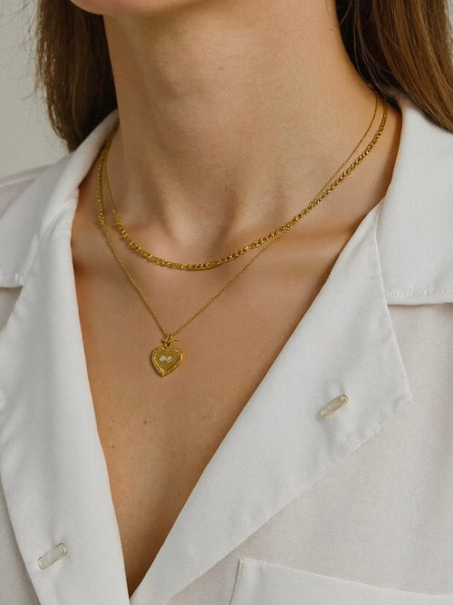 Landy Layered Heart Chain Necklace