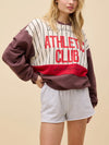 Daydreamer Athletic Club Colorblocked Sweatshirt in Brown Combo