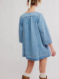 Goldie Denim Mini Dress in Celestial Blue