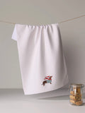 Merry Dachshund Tea Towel