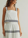 Set To The Sea Tank in White & Navy