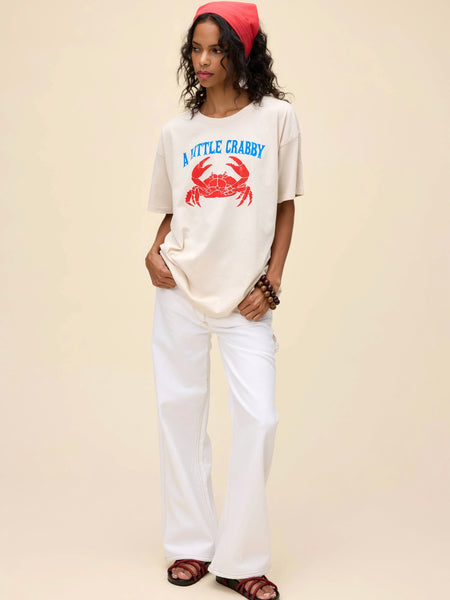 A Little Crabby Merch Tee in Dirty White