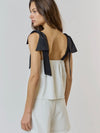 Throwing Bows Tank in Ivory & Black