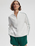 Kirsi Half Zip Midlayer in White & Forest