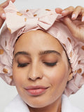 Luxury Shower Cap in Blush Dot
