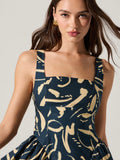Vinya Dress in Navy Sketch