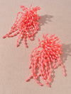 Confetti Fringe Earrings in Peach