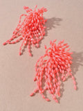Confetti Fringe Earrings in Peach