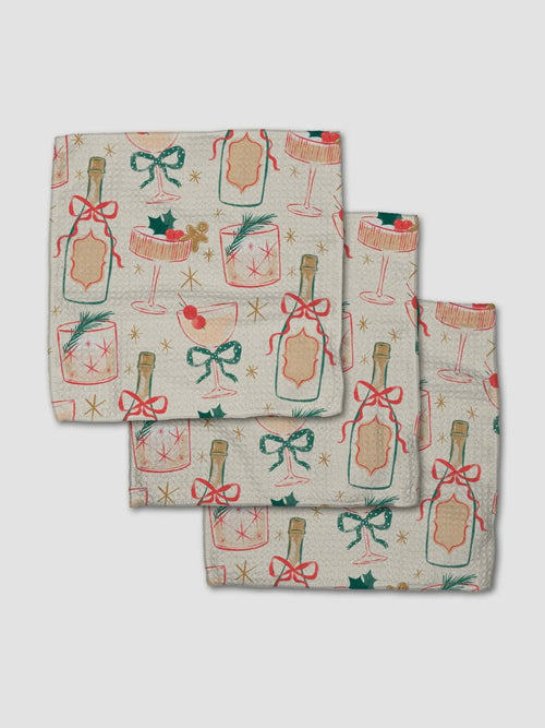Christmas Cocktails Dishcloth Set