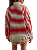 Classic Striped Crew in Cherry Combo