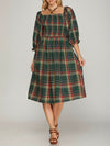 A Classic Christmas Plaid Dress in Green