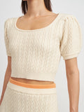 Jodi Sweater Top in Ivory