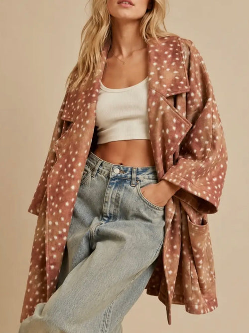 Oh Deer Cardigan Jacket in Bambi Brown