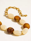 Palm Chunky Beaded Chain Necklace in Brown