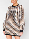 Marion Sweater Dress in Black Geo Knit