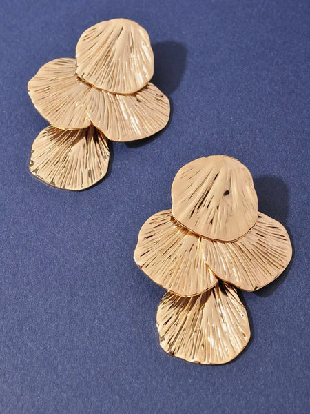 Abstract Shell Earrings in Gold