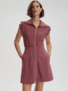 Rebecca Zip Through Dress in Wild Rhubarb