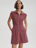 Rebecca Zip Through Dress in Wild Rhubarb