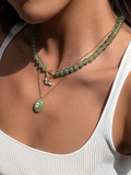 Attica Stone CZ Pendant Necklace in Green