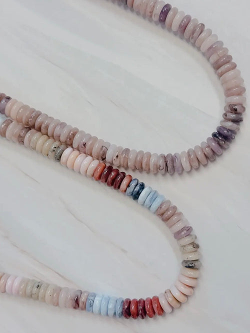 Canyon Natural Stone Beaded Necklace in Natural