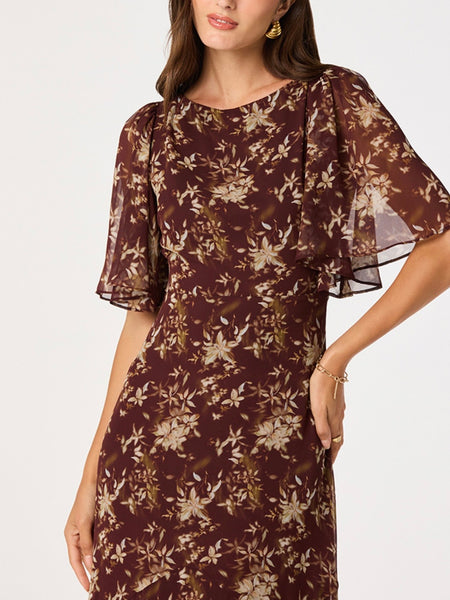 Aria Dress in Rust Floral