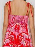 Tropic-tini Printed Dress in Red & Pink
