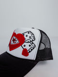 KC Love & Dice Trucker Hat in Black & White