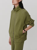 Tyde Zip Through Sweat in Loden Green