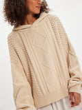 Explorer Cable Hoodie in Macadamia