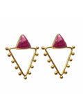 Nadira Ruby Triangle Earrings