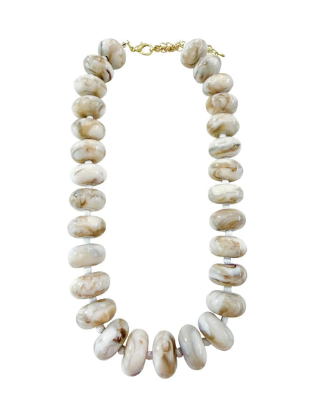 Angie Beaded Necklace in Cream