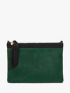 Flat Clutch in Bottle Green Hair-On
