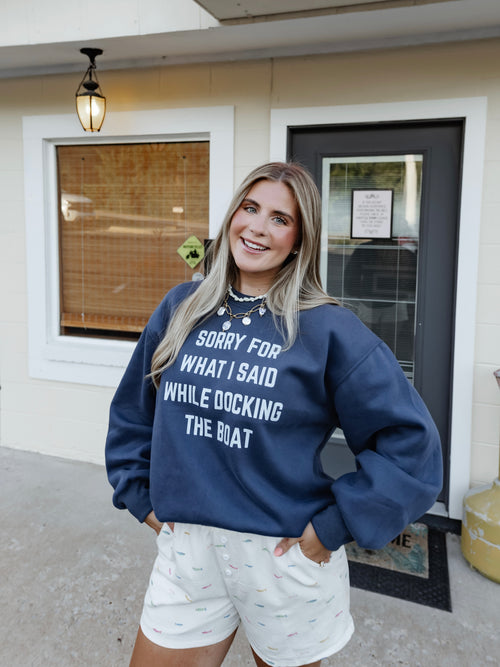 Docking The Boat Sweatshirt in Blue