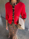 Cherry Holly Cardigan in Red