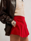 Paradise Found Suede Skort in Rhythmic Red
