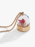 Snow Globe Cardinal Pendant Necklace