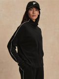 Rona High Neck Midlayer in Black & Snow White