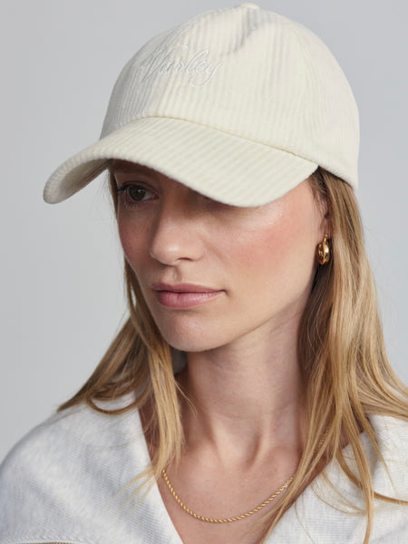 Vickers Soft Cord Cap in Egret