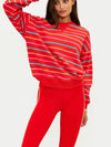 Devyn Oversized Sweatshirt in Strawberry Smoothie Stripe