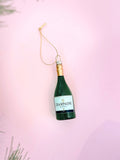 Champagne Bottle Ornament in Green