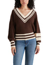 Jen Varsity Sweater in Chestnut