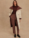 Annalise Reversible Wrap Coat in Deep Mahogany