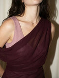 Split Decision Jumpsuit in Burgundy Blush