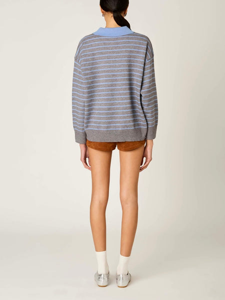 Alameda Stripe Sweater in Heather Grey