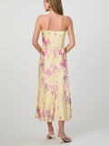 Elyria Oona Satin Midi Dress in Cornsilk Yellow