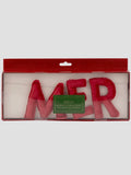 Velvet Merry Christmas Banner in Red