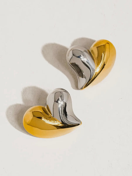 Atrial Two Tone Heart Studs